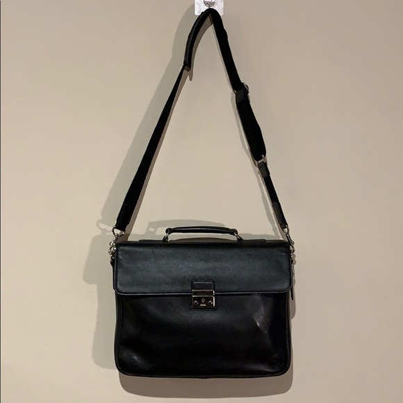 Coach Handbags - Coach Black 100% Leather Briefcase Messenger Bag